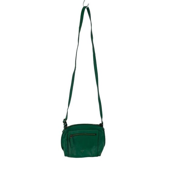 Fossil Womens Crossbody Bag Leather Multiple Pockets Zip Adjustable Strap Green - Picture 2 of 13